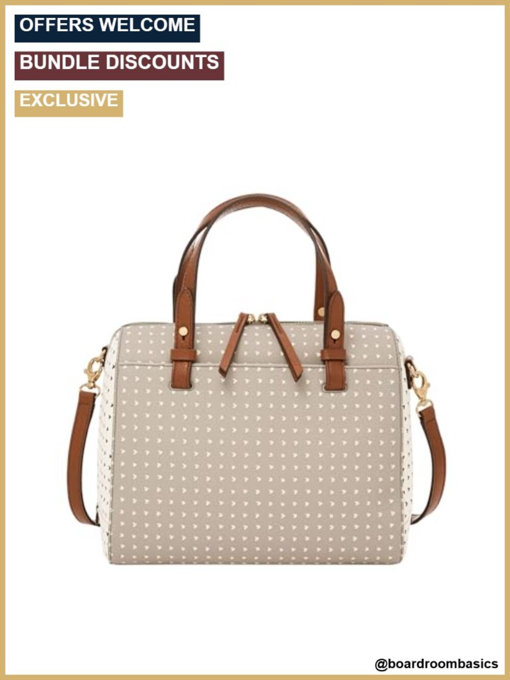 Faux Leather Satchel Handbag Crossbody Detachable Strap